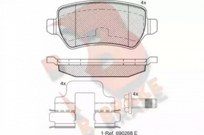 R BRAKE rb1622204 -  Комплект тормозных колодок, дисковый тормоз